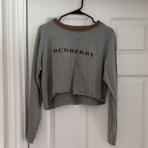 Burberry Gray Sweatshirt with Brown Accents